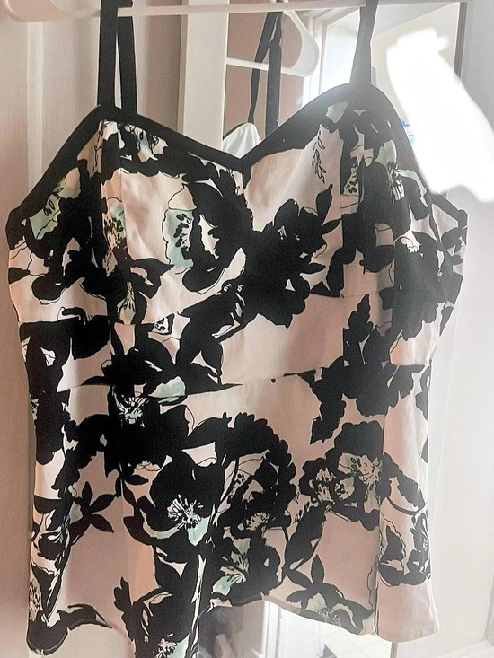 torrid Tops - TORRID Floral peplum Camisole in Black & White Size 1 Never worn NWOT